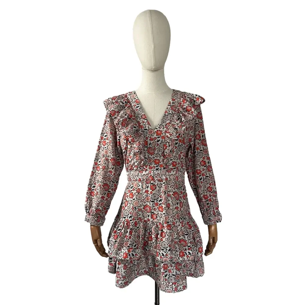 Vineyard Vines Ivy Floral Tiered Ruffle Dress Cotton Silk Size 10